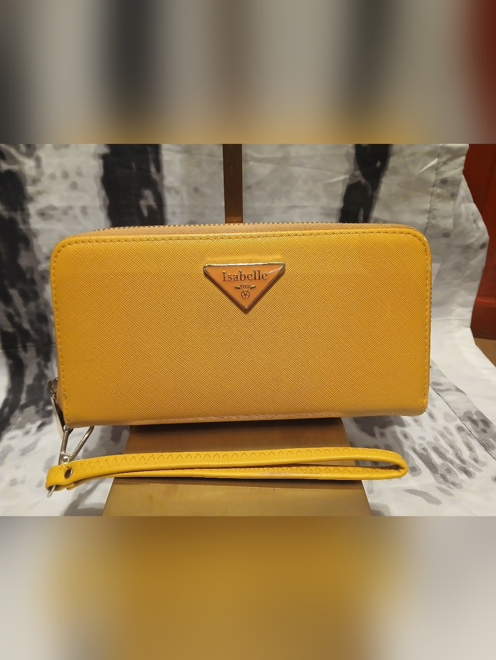 Isabelle Yellow Zip Wristlet Clutch